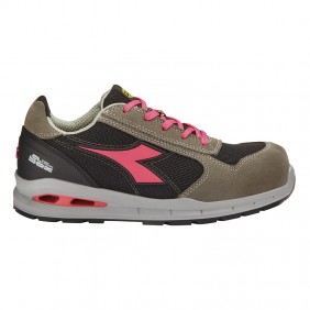 Chaussures de sécurité basses femmes RUN A.BOX LOW S1PS FO SR ESD - gris et rose Diadora Utility