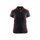 Polo de travail femme en coton 3390 - noir et rouge BLAKLADER