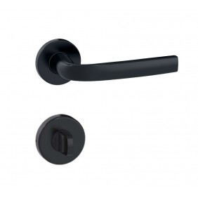 Poignées de porte sur rosaces rondes Logio finition noir mat Onyx - condamnation VACHETTE