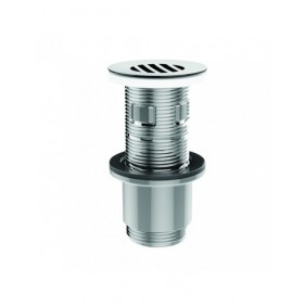 Bonde lavabo universelle à grille avec/ss trop plein H100 mm recoupable 