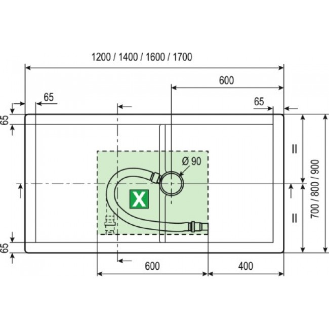 Receveur de douche extra-plat 90x90 cm - New Olympic NOVELLINI