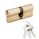 Cylindre double sur passe PTT - laiton poli - 36 x 36 mm - 1264 RONIS