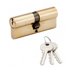 Cylindre double sur passe PTT - laiton poli - 36 x 36 mm - 1264 RONIS