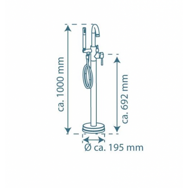 Mitigeur pour baignoire - monocommande - montage au sol Cornwall 2.png SCHÜTTE
