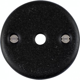 Rosace ronde bec-de-cane pour poignée - porcelaine noire - 48 mm MÉRIGOUS