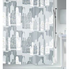 Rideau de douche - 180 x 200 cm - Argent - Peva - Skyline SPIRELLA