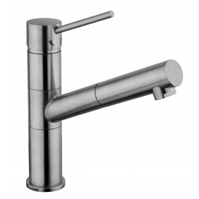 Mitigeur évier à bec mobile - douchette extractible - Inox PAINI