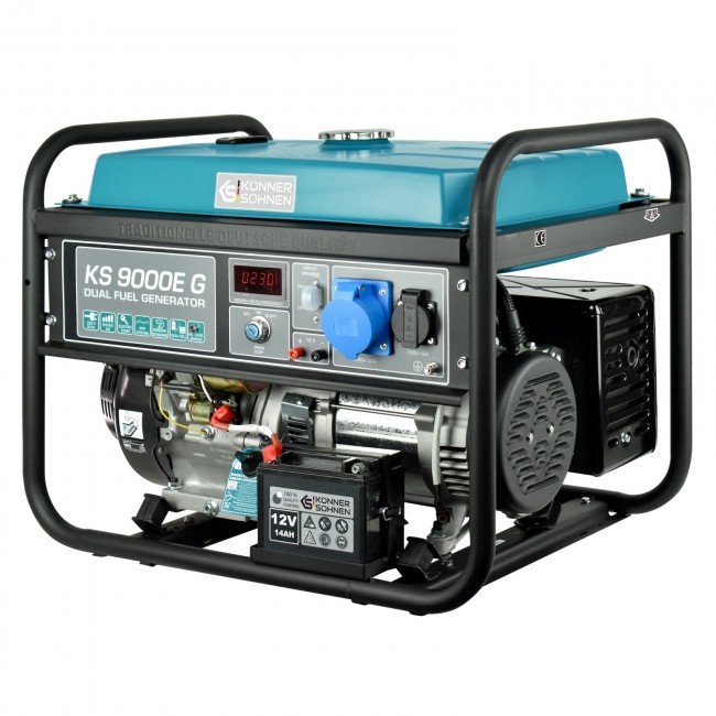 Groupe électrogène à essence:gaz - démarrage manuel:électrique - 6,5 kW - 230V - KS 9000E G - Bricozor 2.jpeg KONNER & SOHNEN