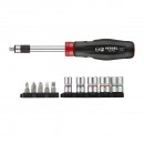 Kit tournevis 2 en 1 avec embouts et douilles 1/4" VESSEL