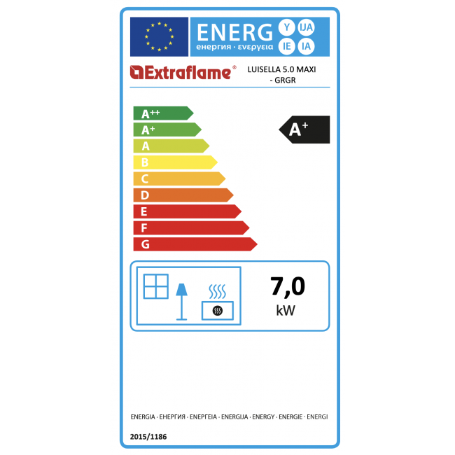 Poêle à granulés extra plat ventilé 7 kw - Luisella 5.0 maxi LA NORDICA EXTRAFLAME