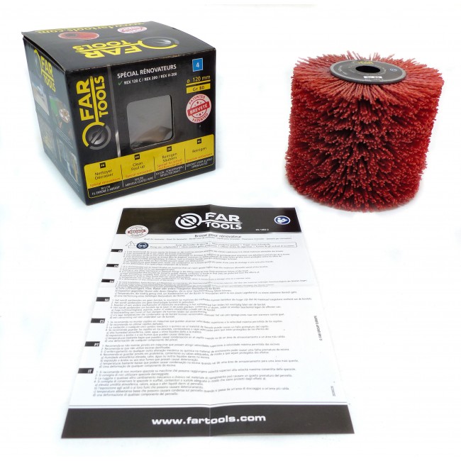Brosse fils nylon rouge pour rénovateur - grain 60 - Bricozor 1.jpg FARTOOLS