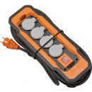 Multiprise - 4 prises à clapet - guide câble - ProfessionalLINE BRENNENSTUHL