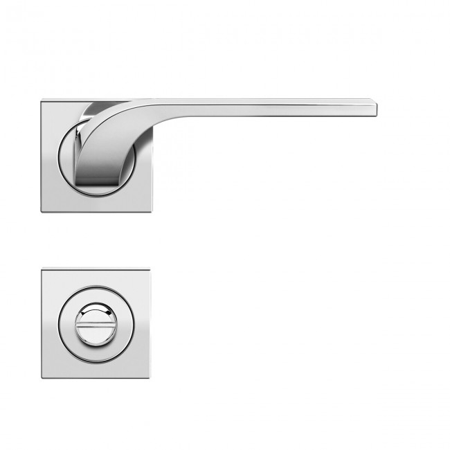 Poignées de porte sur rosaces carrées série ER 87Q Las Vegas - poli KARCHER DESIGN