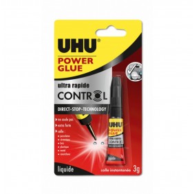 Colle de réparation instantanée liquide - Power Glue Control 3 g Uhu