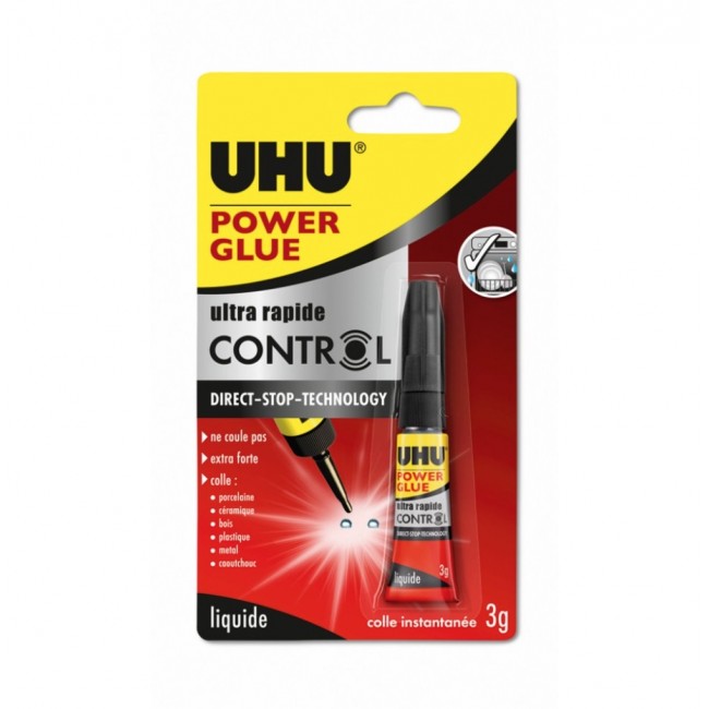 Colle de réparation instantanée liquide - Power Glue Control 3 g Uhu