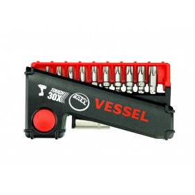 Jeu de 11 embouts de vissage Torx Impact Ball + porte embouts 1/4" VESSEL