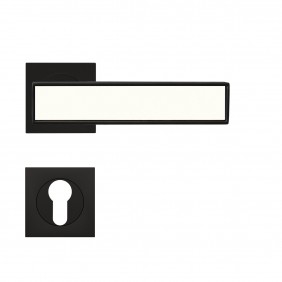 Poignées de porte sur rosaces carrées R 53Q Torino - chromé et noir KARCHER DESIGN