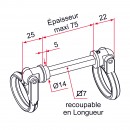 Anneau double sur tige carrée pour serrure de volet CE - alu - 1 - Bricozor.jpg TIRARD