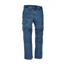 Jeans de travail bleu 100% coton WOOPY - multipoches et dos rehaussé KIPLAY