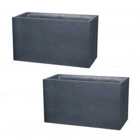 Lot de 2 Murets Volcania Gris anthracite 13732 - contenance 116 L EDA PLASTIQUES