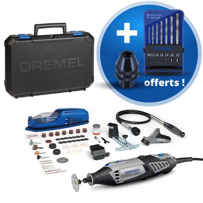 Dremel 4000 multi-fonction 175W 65 accessoires + mandrins et forets DREMEL
