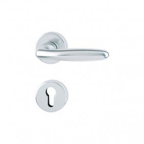 Poignées de porte sur rosaces rondes Verona -aluminium finition argent HOPPE