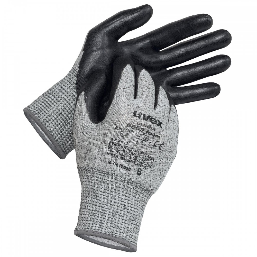 Lot de 10 paires de gants anticoupure uvex unidur 6659 foam - gris UVEX ...