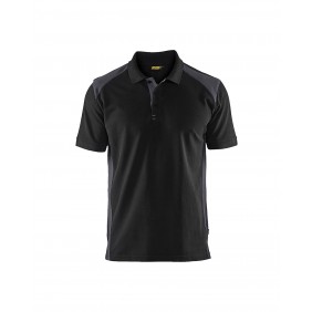 Polo de travail en coton piqué 3324 - noir et gris moyen BLAKLADER