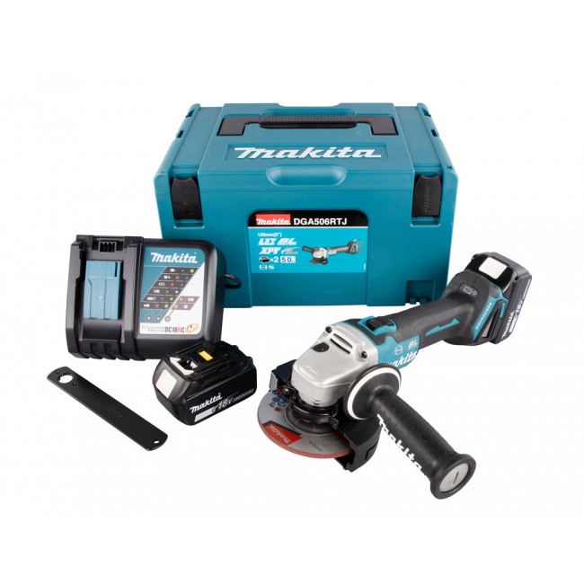 Meuleuse sans fil LXT® 18V - Ø125mm - 2 batteries 5Ah + chargeur - DGA506RTJ - Bricozor 13.jpg MAKITA