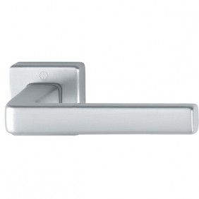 Poignées de porte sur rosaces aluminium anodisé - chromé satiné Dublin HOPPE