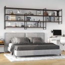 Structure pour étagère - montants en acier laqué noir - Lader - Bricozor 3.jpg EMUCA