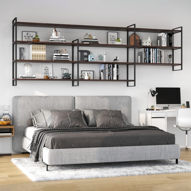 Structure pour étagère - montants en acier laqué noir - Lader - Bricozor 3.jpg EMUCA