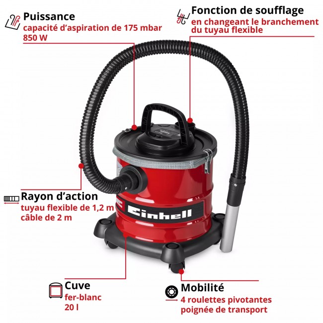Aspirateur à cendres - 850W - cuve 20L - TC-AV 2032 DW 2.jpeg EINHELL