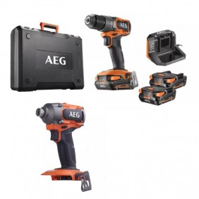 Pack perceuse à percussion Brushless 18V + Visseuse à chocs Brushless 18V - CK18-AC-2BL-X02B AEG Powertools