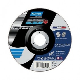 10 disques à ébarber- super bleu 5 métal inox - 125x7x22.23mm-66252828279 NORTON