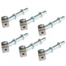 Lot de 6 pivots de portail à tige longue en acier - diamètre 20 mm TORBEL