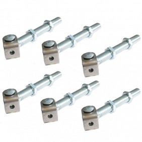Lot de 6 pivots de portail à tige longue en acier - diamètre 20 mm TORBEL