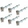Lot de 6 pivots de portail à tige longue en acier - diamètre 20 mm