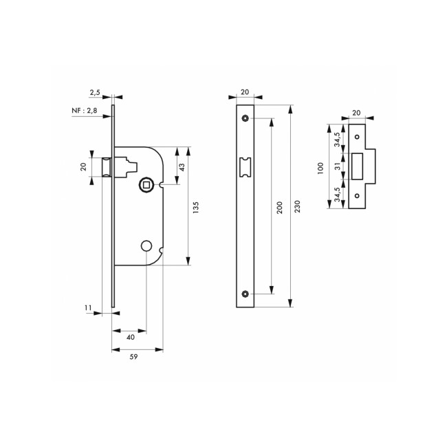 Schema_Serrure_à_larder_cylindre_européen_axe_40_têtière_inox .jpeg FTH THIRARD