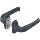 Ensemble poignées sur rosaces et rosaces clé I gris anthracite 7016 - menuiserie aluminium - Crystal LA CROISÉE DS