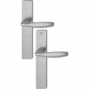 Poignées de porte sur plaque - New York - aluminium - aspect inox HOPPE