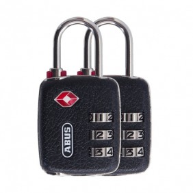 Cadenas à code à indicateur spécial USA 146-30TSA cuir noir - 3 molettes - x2 ABUS