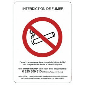 Panneaux interdiction de fumer NOVAP