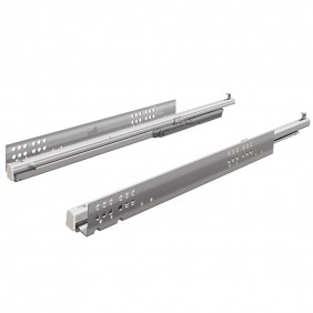 Paire de coulisses à billes Quadro V6 Push to Open - tiroir bois 16 mm - 30 kg HETTICH