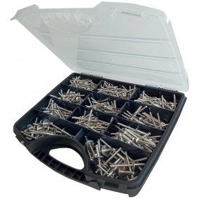 Coffret 500 rivets inox A2 – têtes rondes et extra larges standards DEGOMETAL