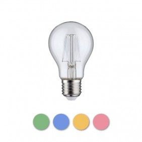 Ampoule LED colorée à filaments - E27 - coloris vert, bleu, jaune ou rose PAULMANN