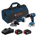 Pack Perceuse à percussion GSB 18V-65 + Meuleuse d'angle GWS 18V-8 + sac de transport - 0615A5008Z BOSCH