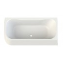 Baignoire asymétrique monobloc - 180x80 cm - tablier intégré - Garbo LEDA