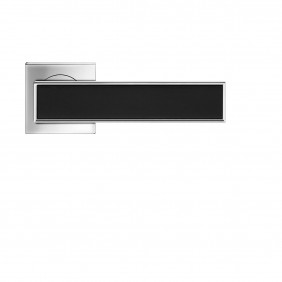 Poignées de porte sur rosaces carrées R 53Q Torino - chromé et noir KARCHER DESIGN