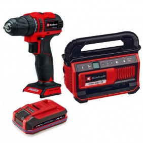 Pack Perceuse visseuse sans fil TE-CD 18/40 Li BL + Compresseur à air - PRESSITO 18/25 Hybrid  Power X Change + Batterie 3Ah offerte EINHELL